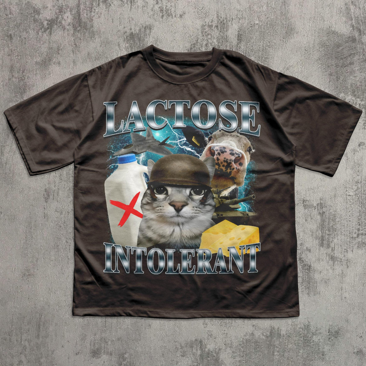 Lactose Intolerant Funny Cat Meme T-shirt, Comfort Colors Shirt, Stupid Gifts, Silly Cats Tee, Weird Tshirt, Cringey Tees, Unhinged Clothes