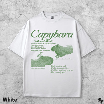 Vintage Capybara Infographic T-Shirt, Retro Rodent Graphic Tee, 90s Animal Lover Shirt, Wildlife Herd Mammal Gift, Chill Unisex Nature Top