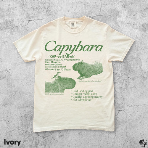 Vintage Capybara Infographic T-Shirt, Retro Rodent Graphic Tee, 90s Animal Lover Shirt, Wildlife Herd Mammal Gift, Chill Unisex Nature Top