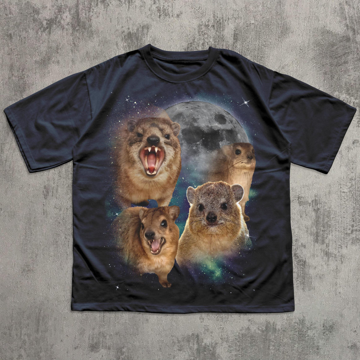 90s Retro Hyraxes Moon T-shirt, Screaming Hyrax Meme Shirt, Funny Shirts, Rock Hyrax Lover Gift, Gag Gifts, Comfort Colors, Awawa Tee