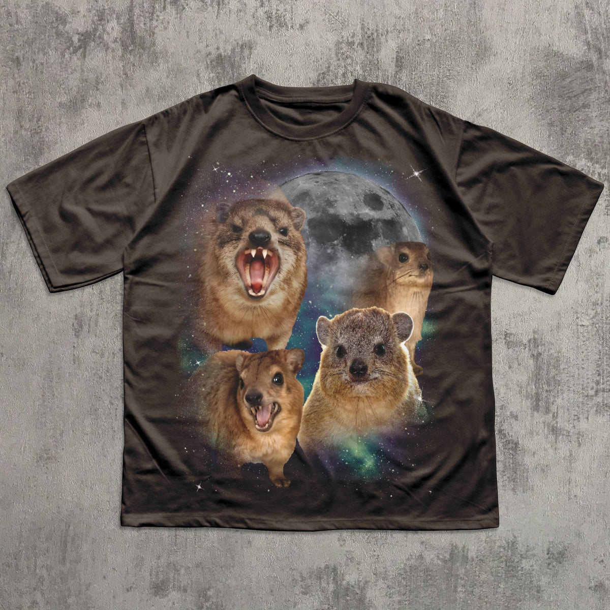 90s Retro Hyraxes Moon T-shirt, Screaming Hyrax Meme Shirt, Funny Shirts, Rock Hyrax Lover Gift, Gag Gifts, Comfort Colors, Awawa Tee