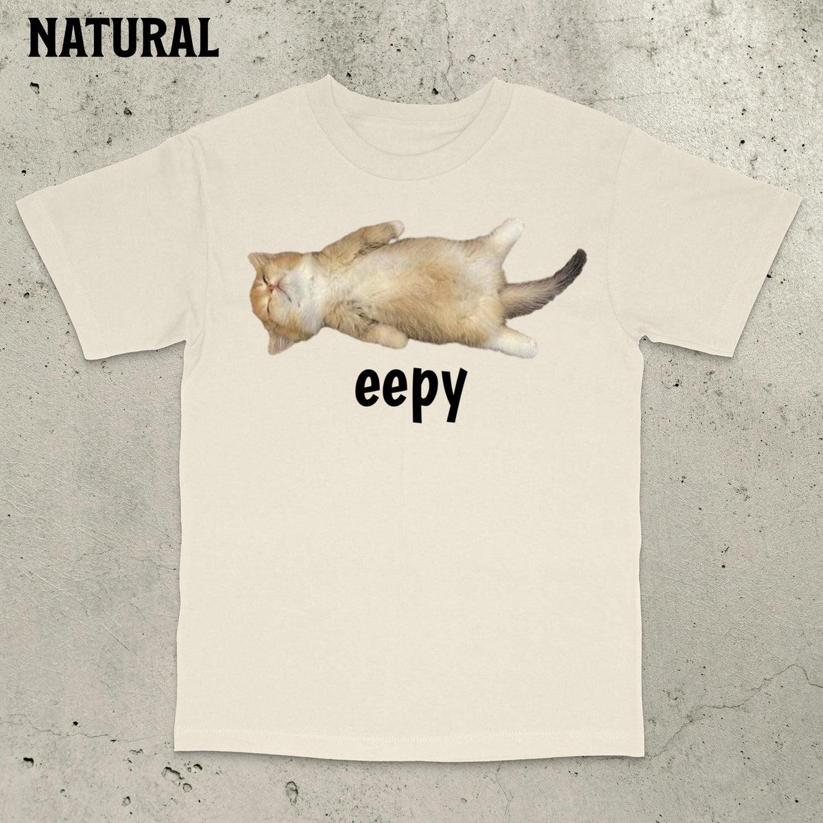 Eepy Cat, Silly Sleepy Cat Unhinged Sarcastic Humor Meme T-Shirt