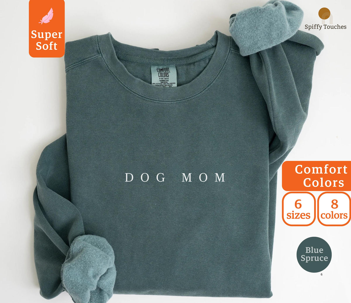 Comfort Colors® Dog Mom Sweatshirt, Gift for Dog Mom, Dog Lover Gift, Fur Mama Crewneck, Cozy Pet Lover Pullover, New Puppy Gift