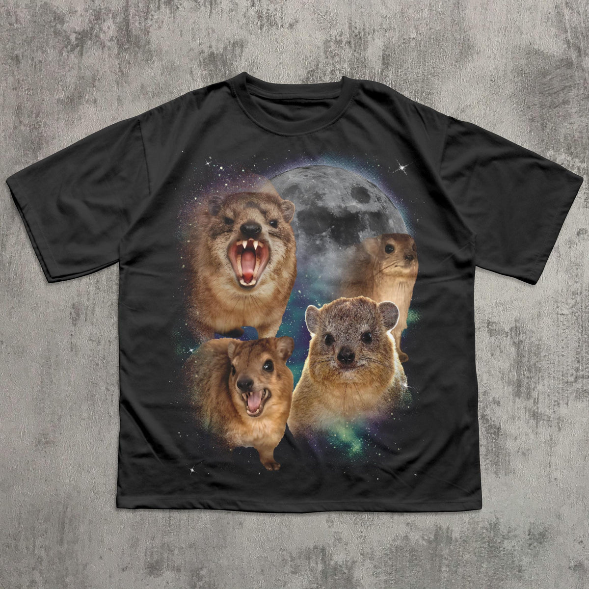 90s Retro Hyraxes Moon T-shirt, Screaming Hyrax Meme Shirt, Funny Shirts, Rock Hyrax Lover Gift, Gag Gifts, Comfort Colors, Awawa Tee