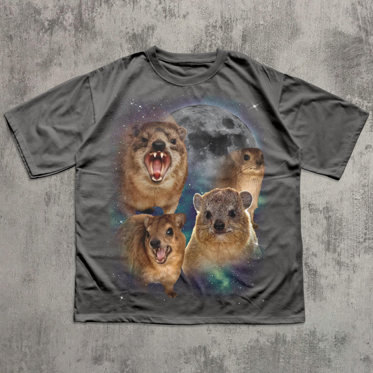 90s Retro Hyraxes Moon T-shirt, Screaming Hyrax Meme Shirt, Funny Shirts, Rock Hyrax Lover Gift, Gag Gifts, Comfort Colors, Awawa Tee
