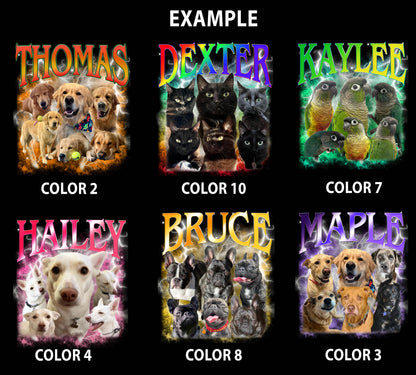 Custom Comfort Colors Dog Pet Photo + Name TShirt, Retro Dog Shirt, Personalized Cat Shirt, 90s Pet shirt, Women Tee