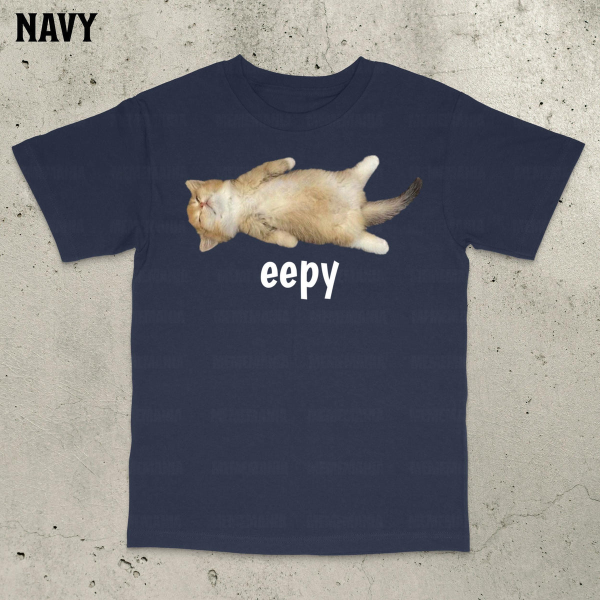 Eepy Cat, Silly Sleepy Cat Unhinged Sarcastic Humor Meme T-Shirt