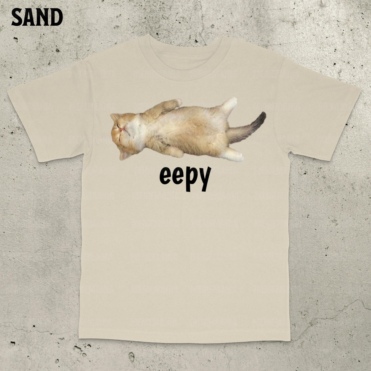 Eepy Cat, Silly Sleepy Cat Unhinged Sarcastic Humor Meme T-Shirt