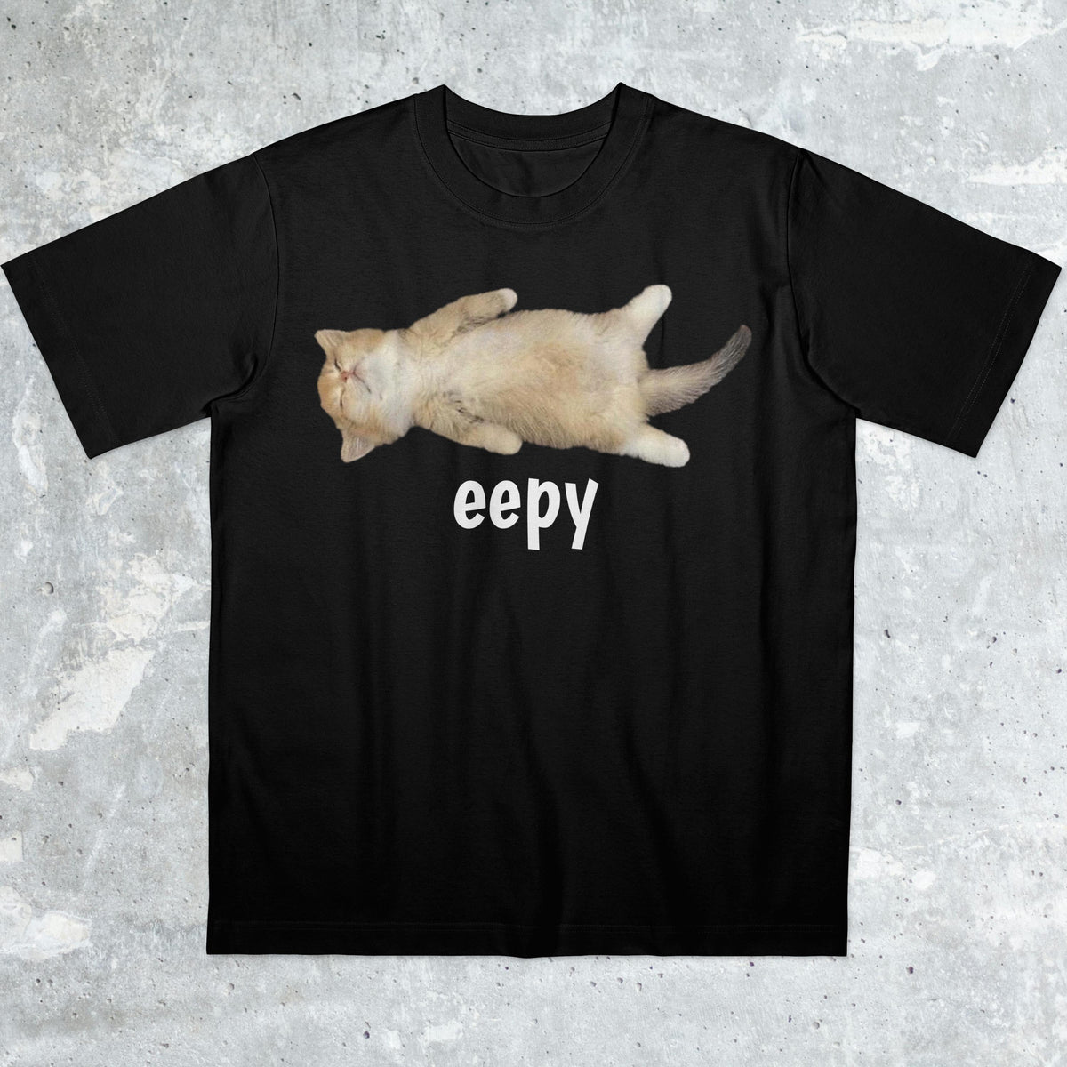 Eepy Cat, Silly Sleepy Cat Unhinged Sarcastic Humor Meme T-Shirt