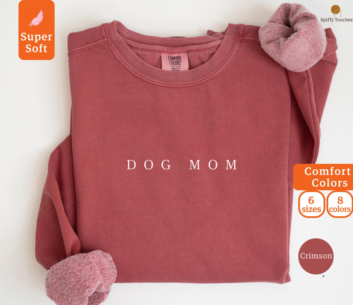 Comfort Colors® Dog Mom Sweatshirt, Gift for Dog Mom, Dog Lover Gift, Fur Mama Crewneck, Cozy Pet Lover Pullover, New Puppy Gift