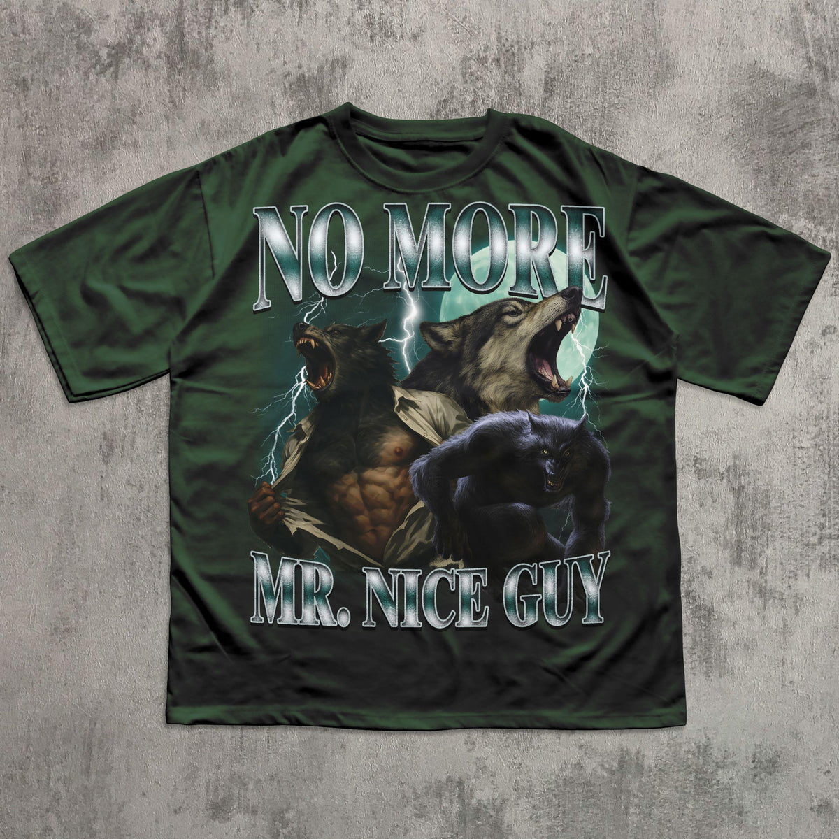 No More Mr Nice Guy Funny Alpha Werewolf T-shirt, Sigma Wolf Shirt, Unhinged Clothes, Weird Tees, Gen Z Humor Shirts, Stupid Gifts, Meme Tee