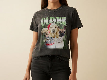 Custom Vintage Pet Shirt - Personalized Dog Bootleg Rap Tee, Retro 90s Graphic T-Shirt, Dog Lover Apparel, Custom Pet Face Design