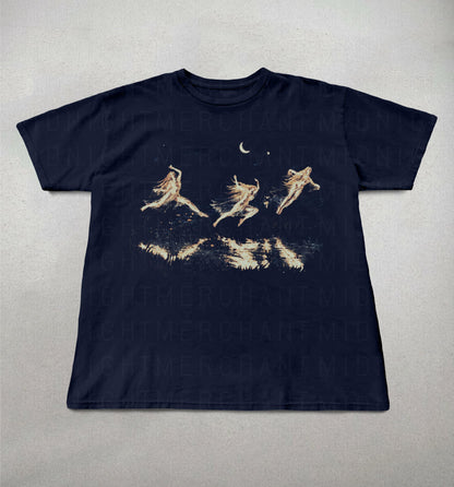 Hippie moonlight shirt, Fairy's dancing tee, Hippie graphic tee, Cute graphic tee, y2k graphic tee, Spiritual clothing, Trendy shirt. Unisex