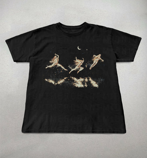 Hippie moonlight shirt, Fairy's dancing tee, Hippie graphic tee, Cute graphic tee, y2k graphic tee, Spiritual clothing, Trendy shirt. Unisex