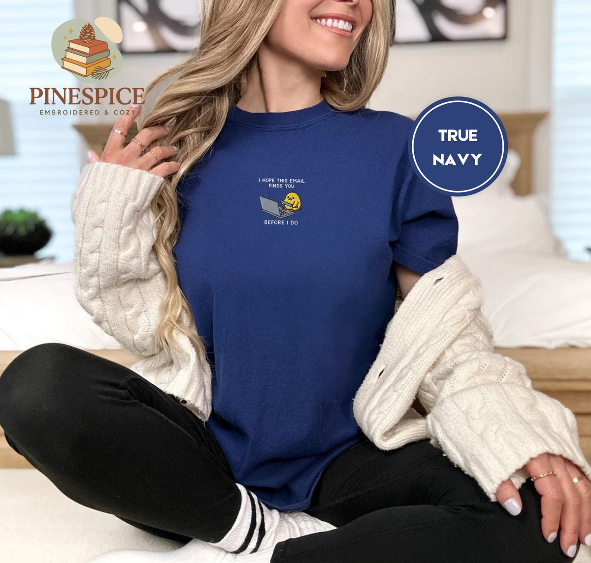 I Hope This Email Finds You Shirt, Funny Chick Embroidered Tee, Comfort Colors 1717