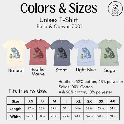 Pug Pickles T-Shirt: Pug Gift Sweatshirt or Hoodie or Tee Taco Dog
