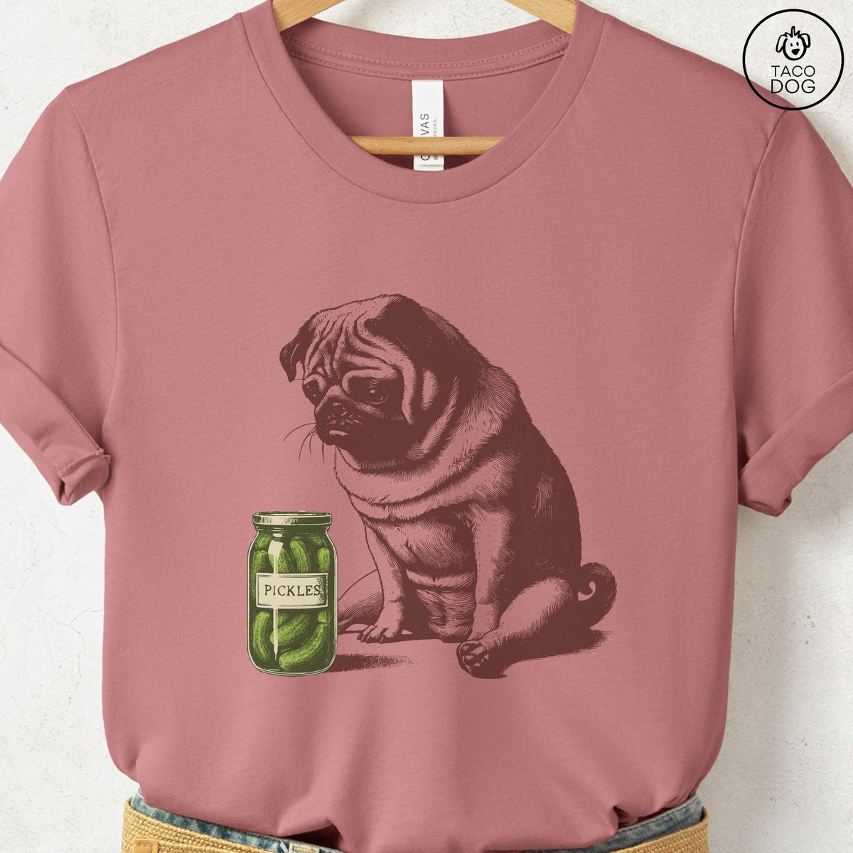 Pug Pickles T-Shirt: Pug Gift Sweatshirt or Hoodie or Tee Taco Dog