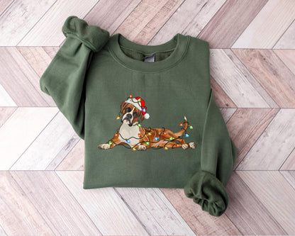 Boxer Christmas Dog Sweatshirt, Dog Christmas Shirt, Boxer Dog Mom Shirts, Gift for Dog Lover, Holiday Dog Owner Sweater, Boxer Owner Gift