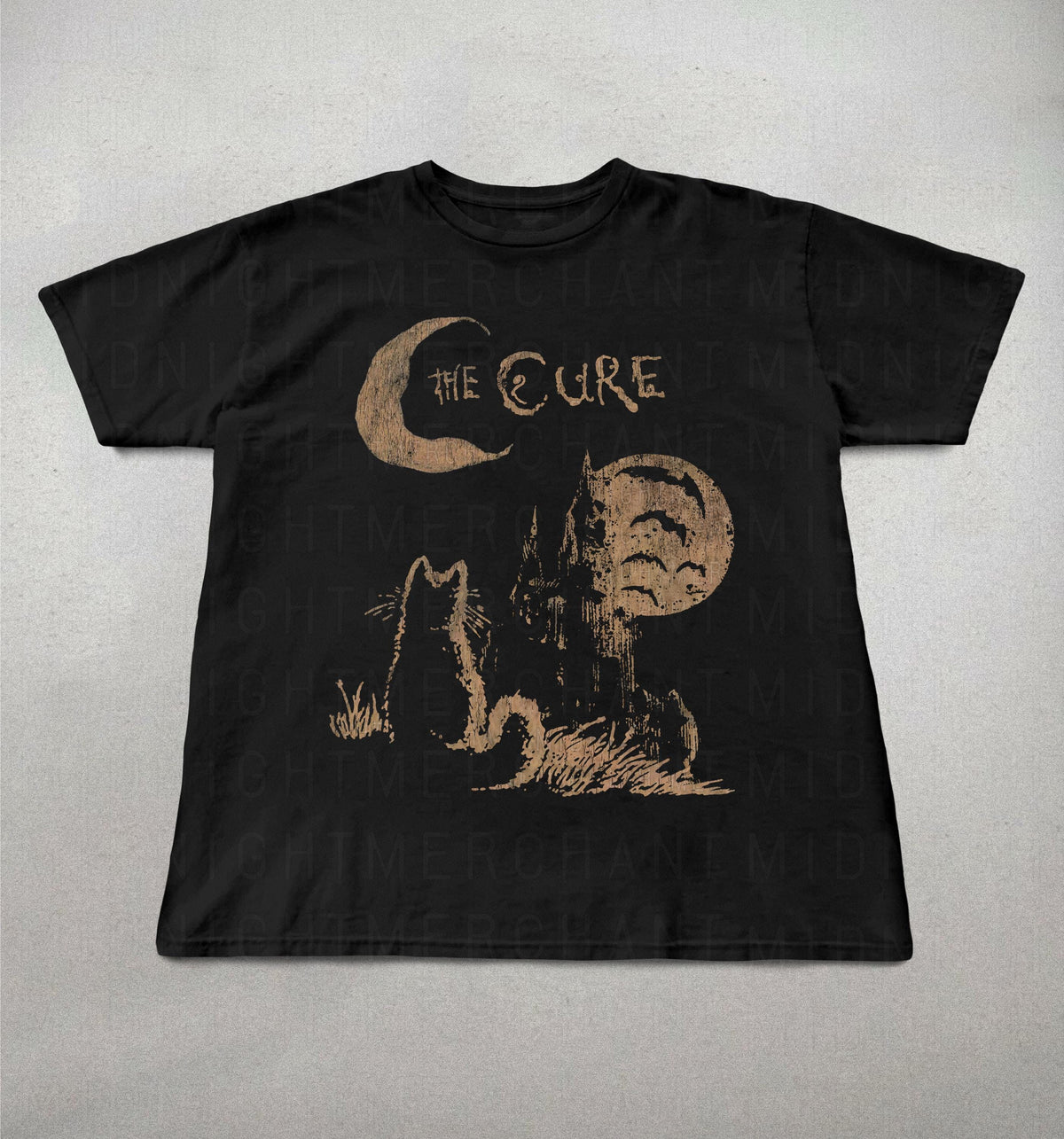 The Cure Cat Tee, 90s Alt Indie Rock, Unisex shirt, Music Gifts, Cat Lover gifts, the cure fan gifts, band tee, the cure graphic tee