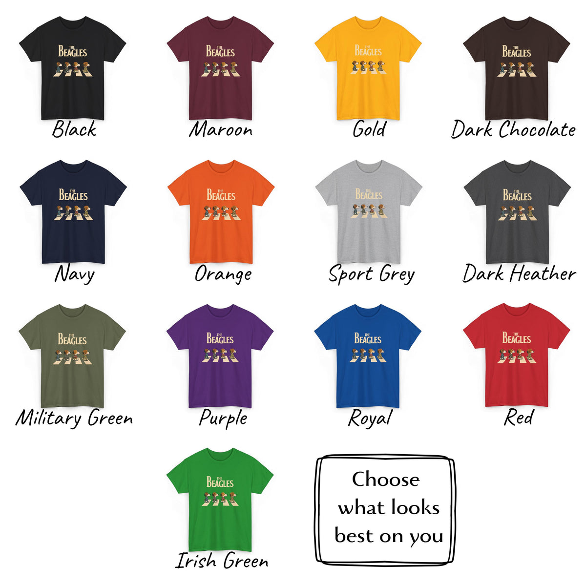 The Beagles T-Shirt, Funny Dog Graphic Tee, Beagle Lover Gift, Abbey Road Parody Shirt, Dog Mom & Dog Dad Top, Beagles Band, Beatles Parody