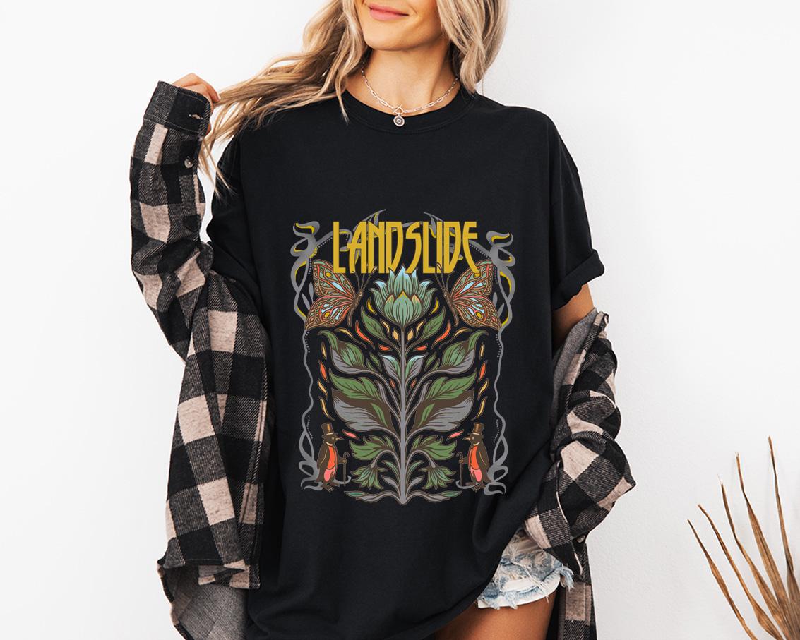 Landslide T-Shirt, 70s Rock Inspired Tee, Retro Concert Shirt, Boho Music Lover Top