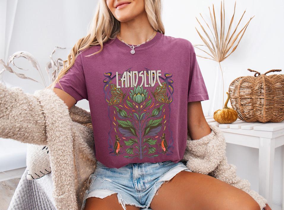 Landslide T-Shirt, 70s Rock Inspired Tee, Retro Concert Shirt, Boho Music Lover Top