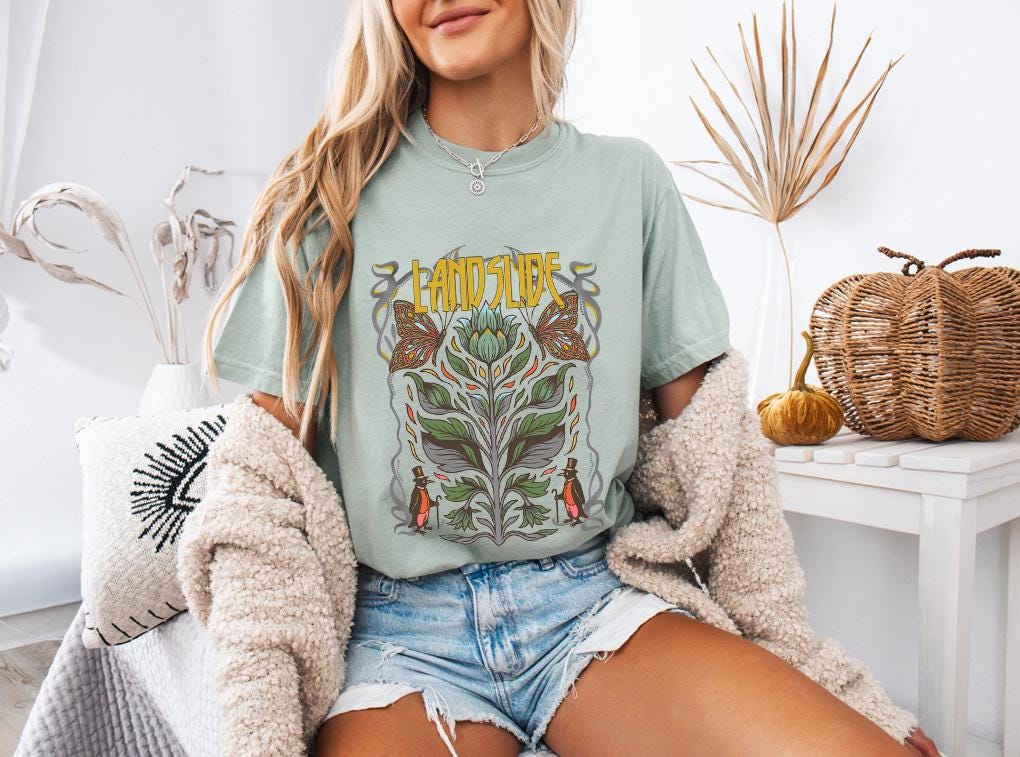 Landslide T-Shirt, 70s Rock Inspired Tee, Retro Concert Shirt, Boho Music Lover Top