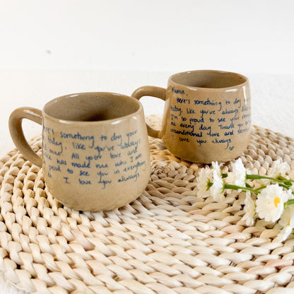 Your Own Handwritten Mug: Personalized Handmade Ceramic Mug