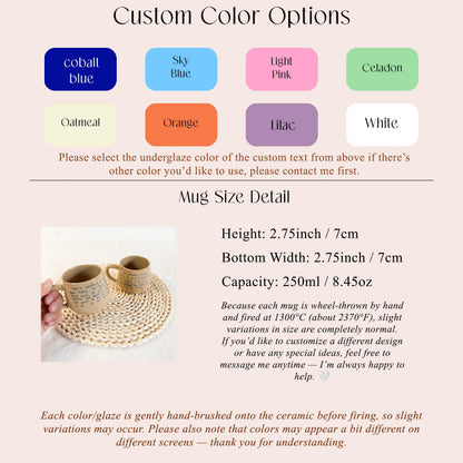 Your Own Handwritten Mug: Personalized Handmade Ceramic Mug