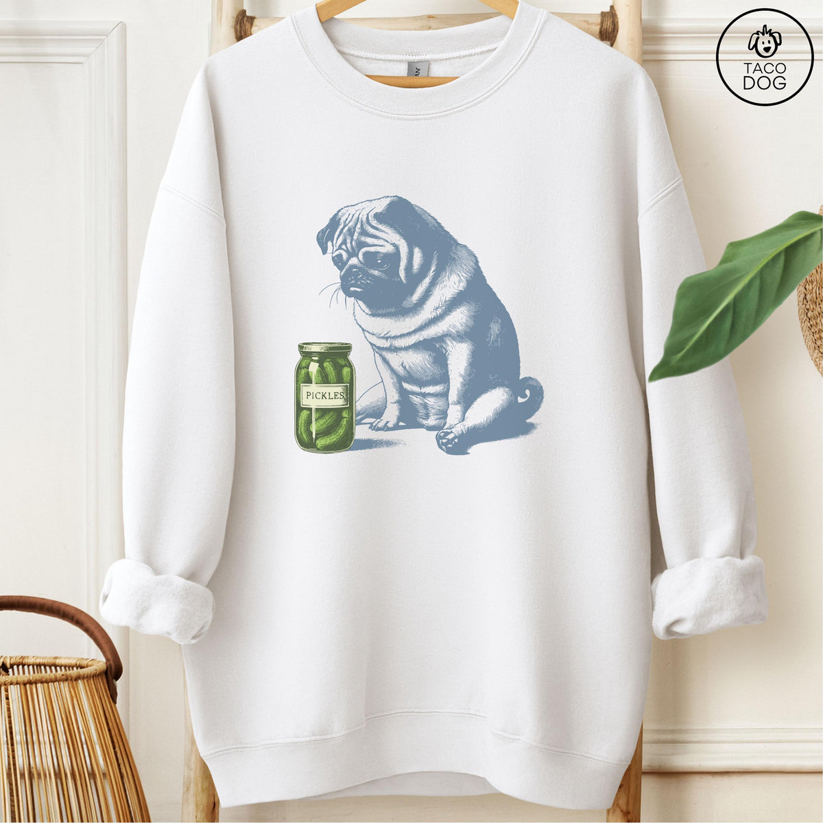 Pug Pickles T-Shirt: Pug Gift Sweatshirt or Hoodie or Tee Taco Dog