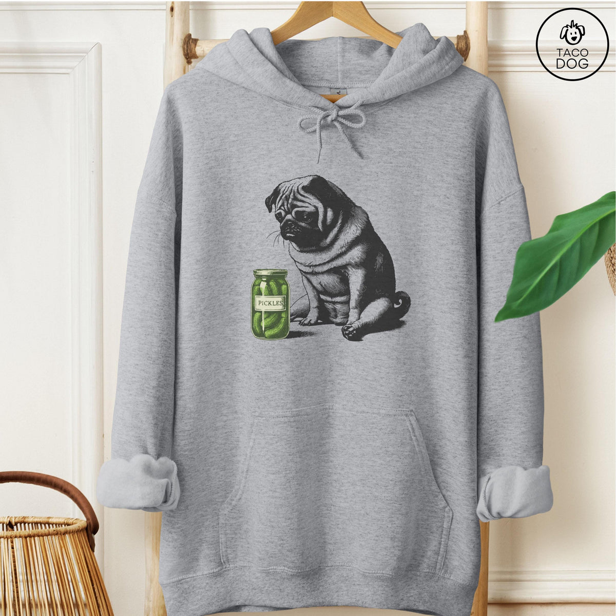 Pug Pickles T-Shirt: Pug Gift Sweatshirt or Hoodie or Tee Taco Dog