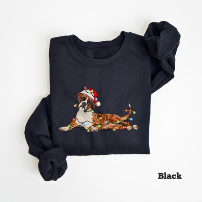 Boxer Christmas Dog Sweatshirt, Dog Christmas Shirt, Boxer Dog Mom Shirts, Gift for Dog Lover, Holiday Dog Owner Sweater, Boxer Owner Gift