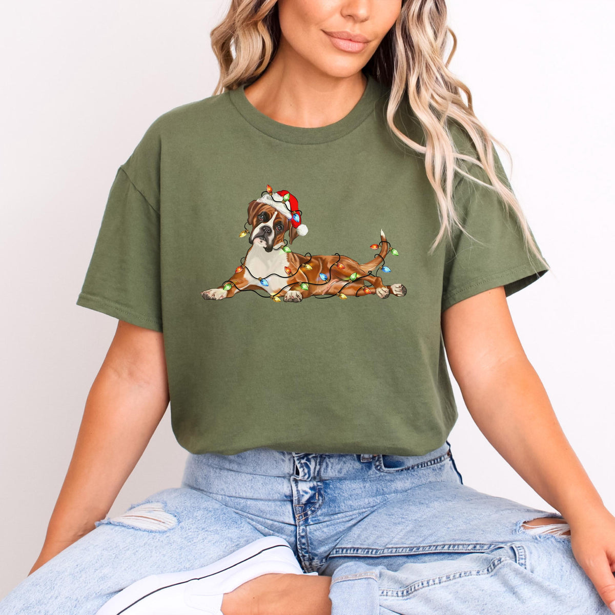Boxer Christmas Dog Sweatshirt, Dog Christmas Shirt, Boxer Dog Mom Shirts, Gift for Dog Lover, Holiday Dog Owner Sweater, Boxer Owner Gift