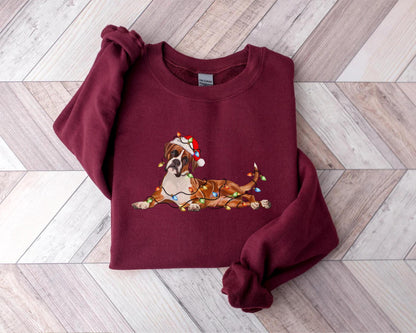 Boxer Christmas Dog Sweatshirt, Dog Christmas Shirt, Boxer Dog Mom Shirts, Gift for Dog Lover, Holiday Dog Owner Sweater, Boxer Owner Gift