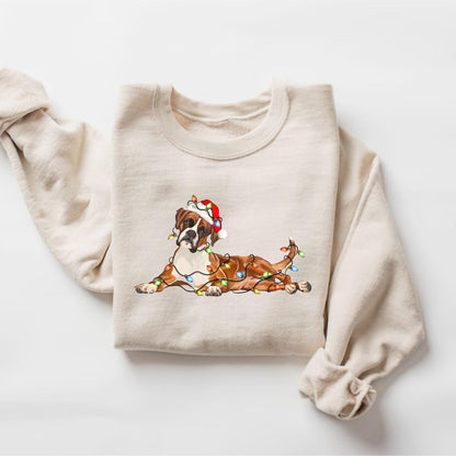 Boxer Christmas Dog Sweatshirt, Dog Christmas Shirt, Boxer Dog Mom Shirts, Gift for Dog Lover, Holiday Dog Owner Sweater, Boxer Owner Gift