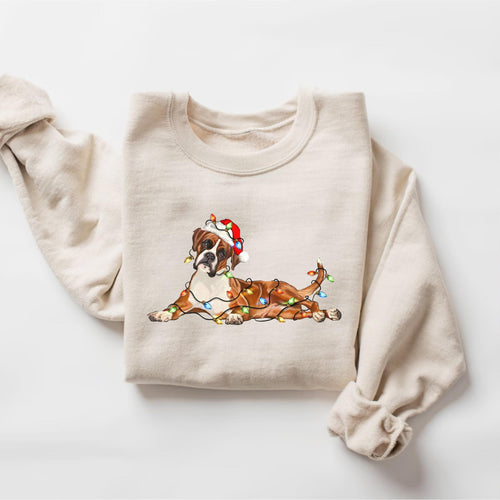 Boxer Christmas Dog Sweatshirt, Dog Christmas Shirt, Boxer Dog Mom Shirts, Gift for Dog Lover, Holiday Dog Owner Sweater, Boxer Owner Gift