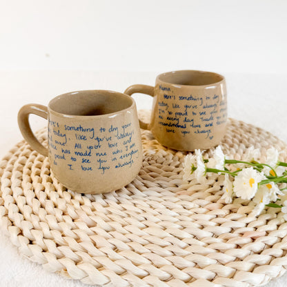 Your Own Handwritten Mug: Personalized Handmade Ceramic Mug