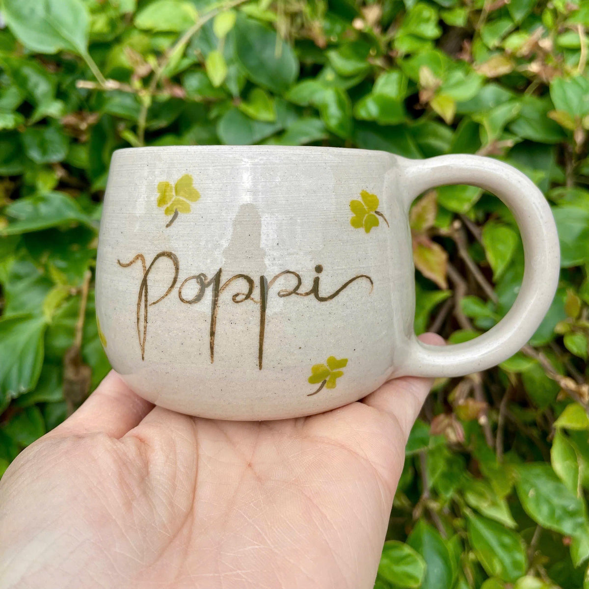 Personalized Cappuccino Cup – Custom Name Ceramic Mug, Handmade Pottery