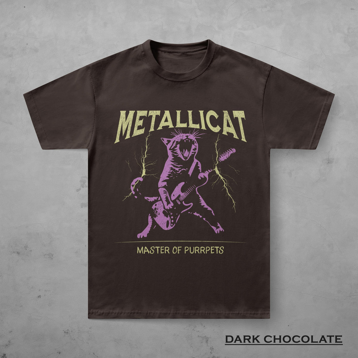 Metallicat Shirt, Funny Cat T-Shirt, Heavy Metal Music Tee, Thrash Rock Gift, Guitar Cat, Metalhead Clothing, Cat Dad Gift