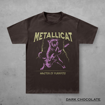 Metallicat Shirt, Funny Cat T-Shirt, Heavy Metal Music Tee, Thrash Rock Gift, Guitar Cat, Metalhead Clothing, Cat Dad Gift