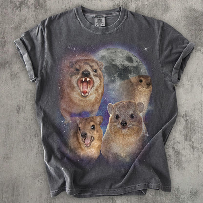 90s Retro Hyraxes Moon T-shirt, Screaming Hyrax Meme Shirt, Funny Shirts, Rock Hyrax Lover Gift, Gag Gifts, Comfort Colors, Awawa Tee