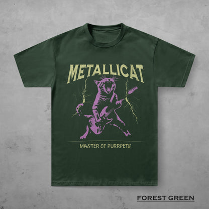 Metallicat Shirt, Funny Cat T-Shirt, Heavy Metal Music Tee, Thrash Rock Gift, Guitar Cat, Metalhead Clothing, Cat Dad Gift