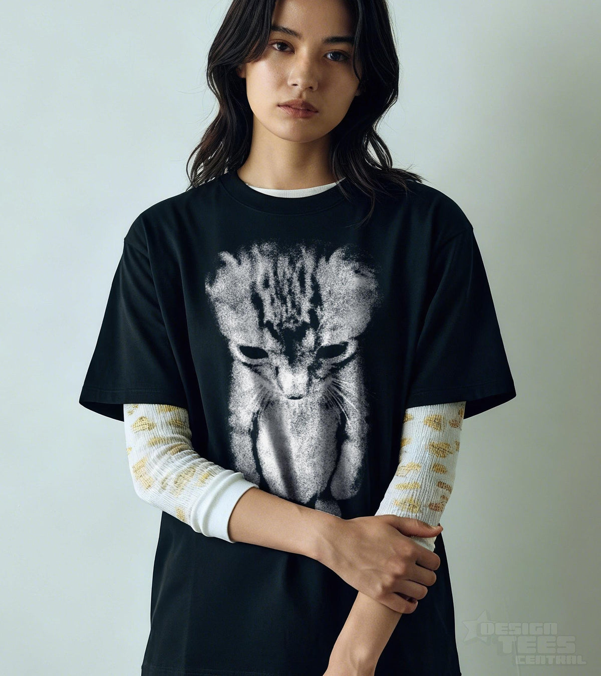 Sad Kitten Meme Standing Cat T-Shirt