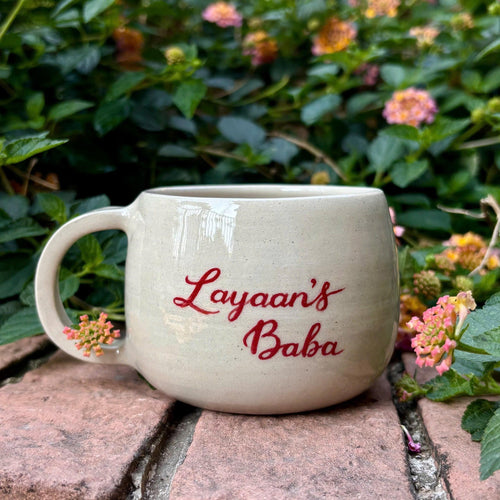 Personalized Cappuccino Cup – Custom Name Ceramic Mug, Handmade Pottery