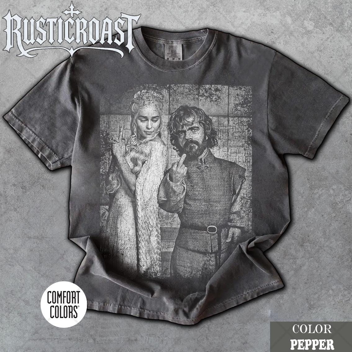 Limited Comfort Colors Daenerys and Tyrion, Retro Game of Thrones Fan T-Shirt, Gift For Women and Man Unisex T-Shirt