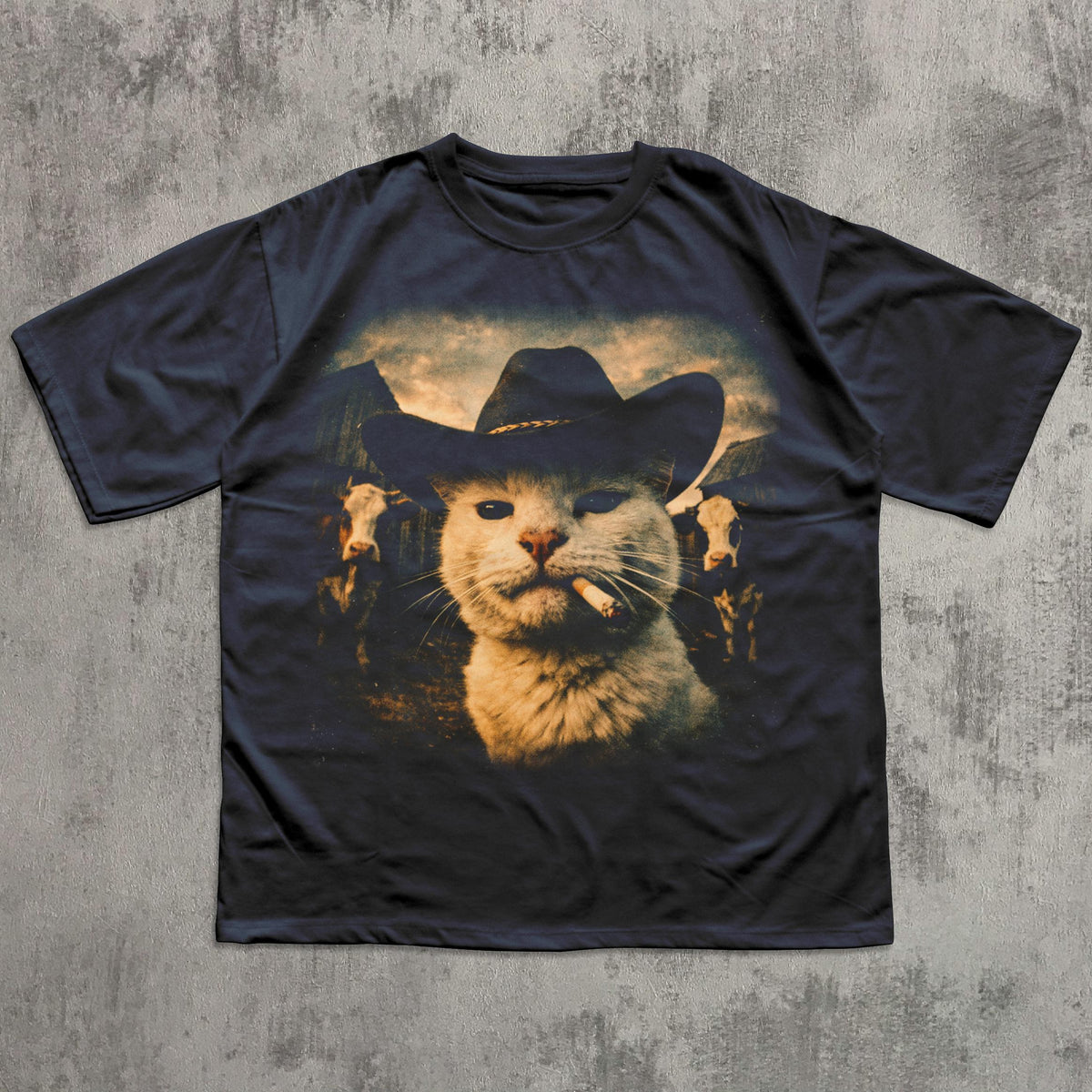 Funny Cowboy Cat T-shirt, Meme Shirts, Cats Lover Gift, Gag Gifts, Comfort Colors, Unisex Graphic Tee, Ironic Tshirts, Weird Tees