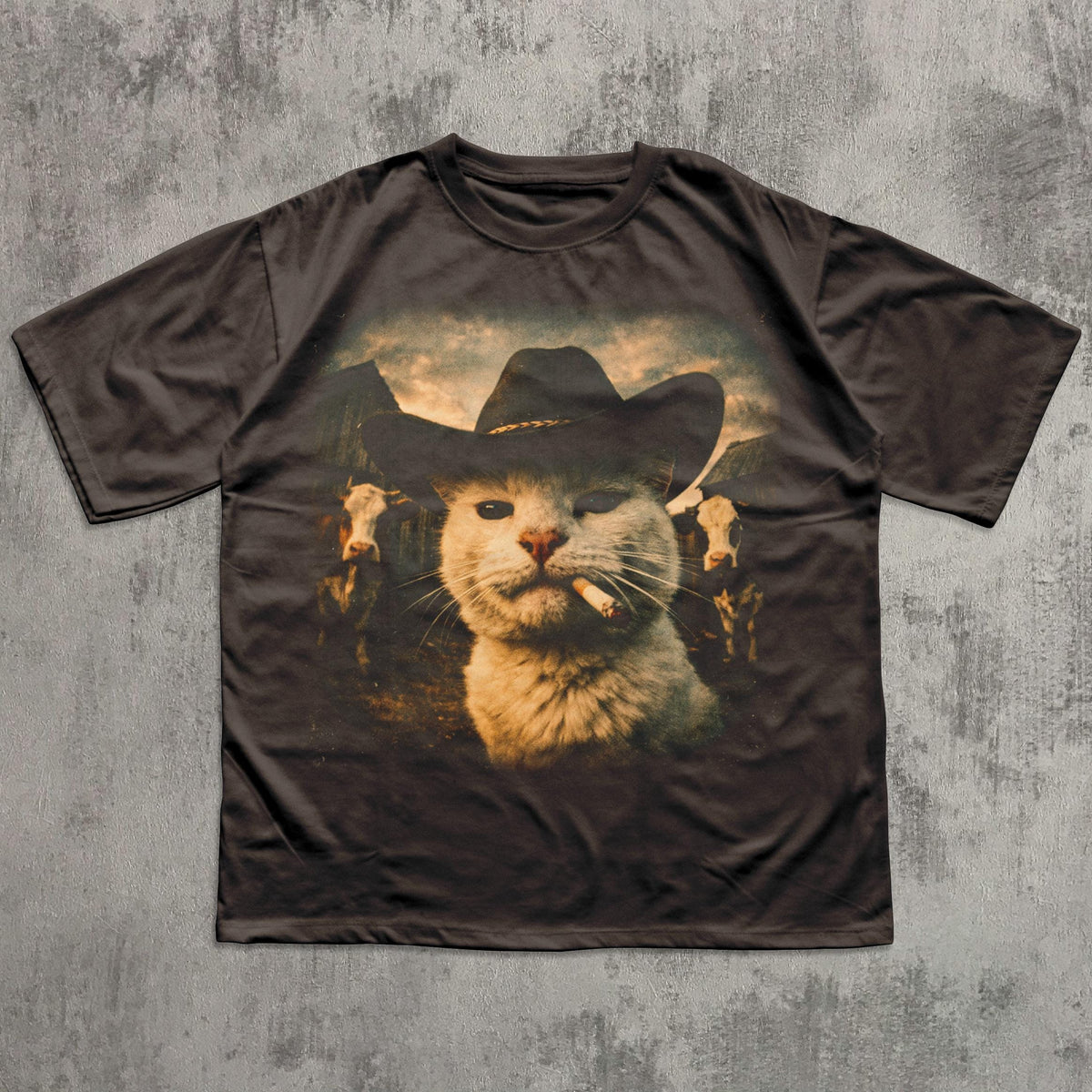 Funny Cowboy Cat T-shirt, Meme Shirts, Cats Lover Gift, Gag Gifts, Comfort Colors, Unisex Graphic Tee, Ironic Tshirts, Weird Tees