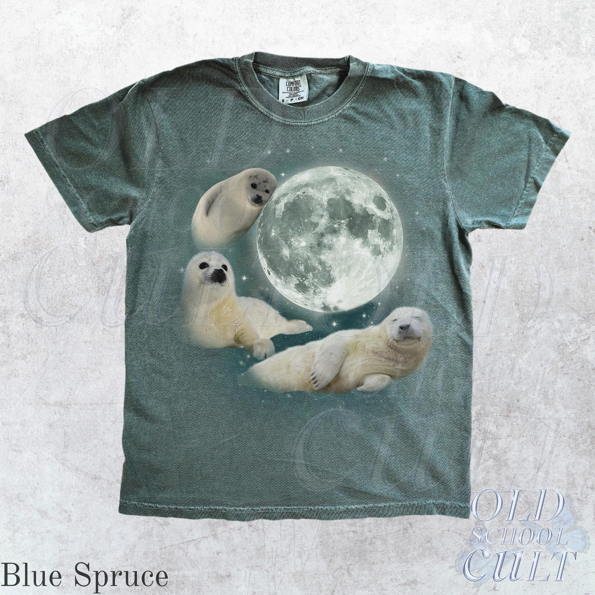 Three Baby Seal Vintage Graphic T-shirts, Retro Sea Dog Moon Tshirt, Seal Lovers, Cute Sea Dog Tee, Relaxed Washed Adult Tee, Fun Gifts