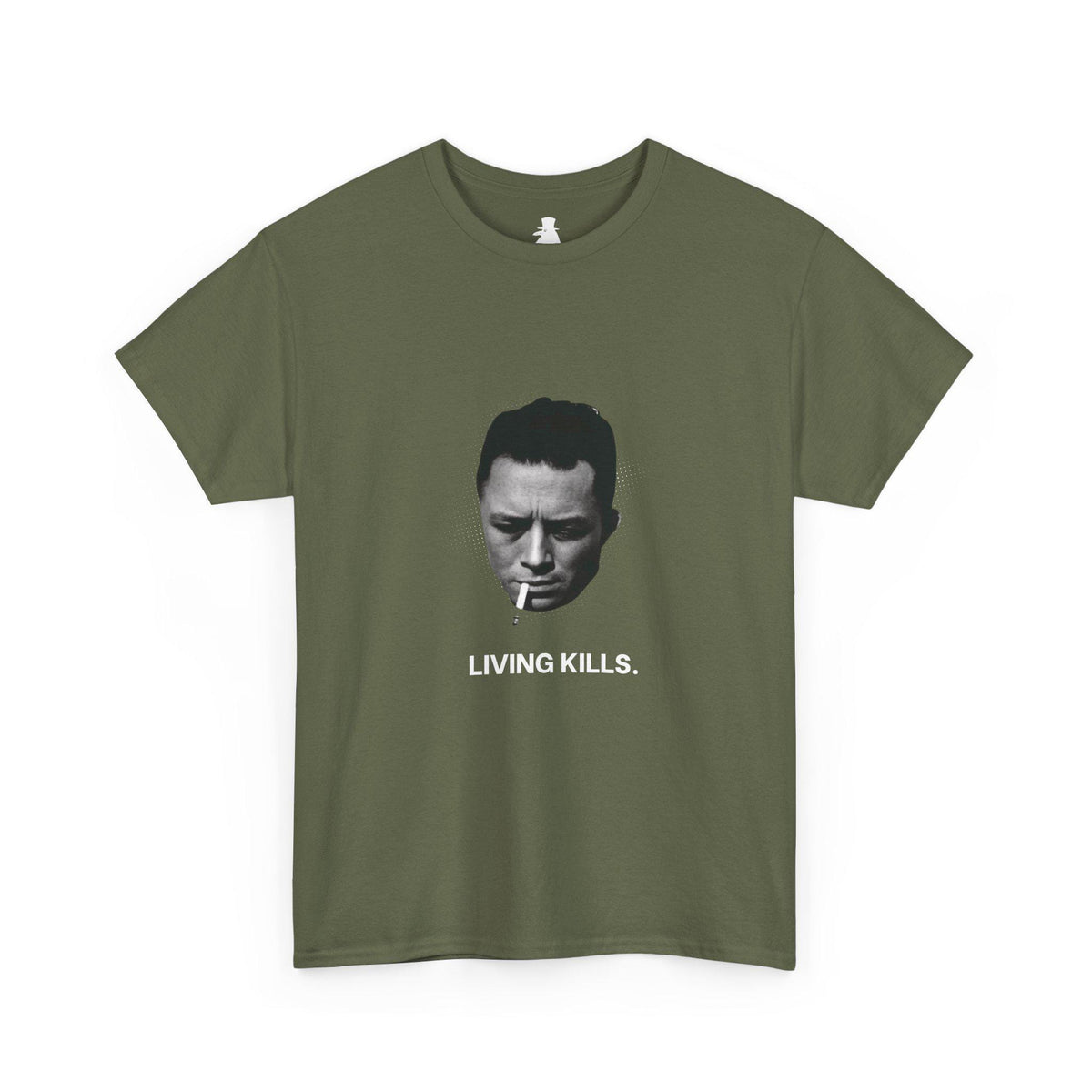 Albert Camus Living Kills Funny T-Shirt | Philosophy Lovers Gift | French Literature | Camus Smoking | Unisex