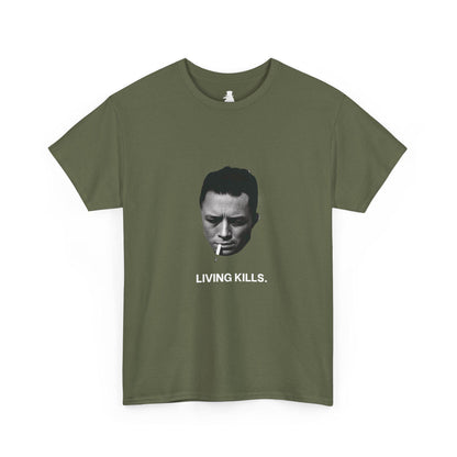 Albert Camus Living Kills Funny T-Shirt | Philosophy Lovers Gift | French Literature | Camus Smoking | Unisex